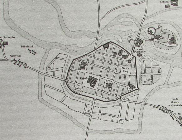 Zamek Wrocław Mapa XIII wiecznego Wrocławia