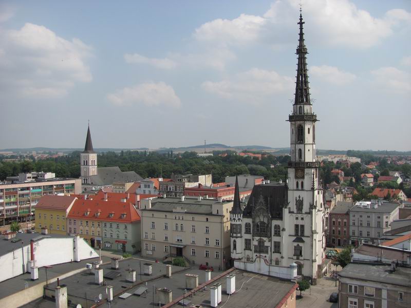 Zamek Ząbkowice Śląskie Rynek widoczny z Krzywej Wieży