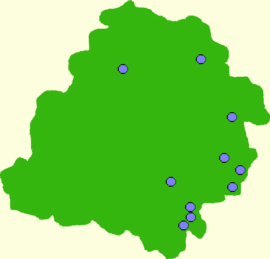 Mapa zamków województwa łódzkiego