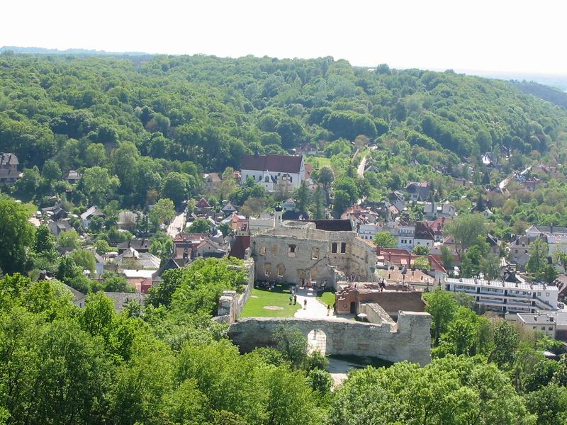 Zamek Kazimierz Dolny Widok z wieży na zamek