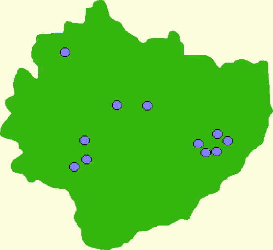 Mapa zamków województwa świętokrzyskiego